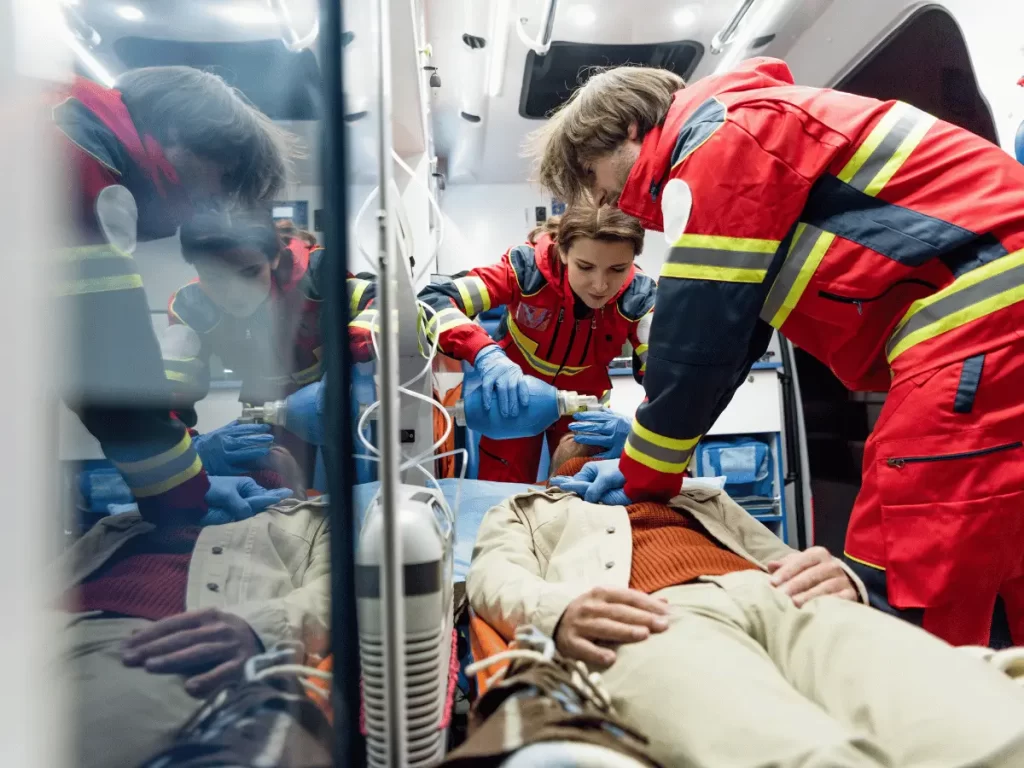 la vittima in ambulanza