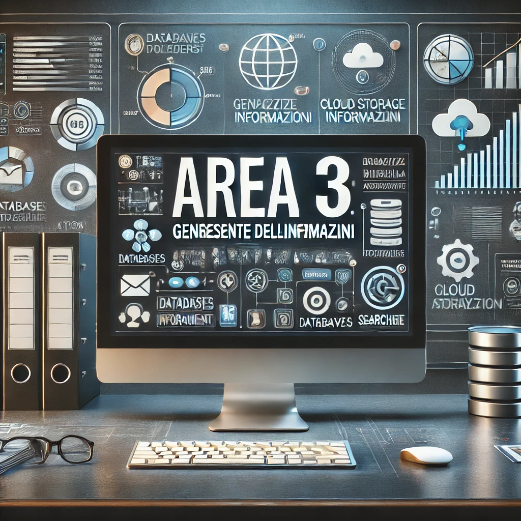 La scritta Area 3: Gestione delle informazioni e immagini attinenti