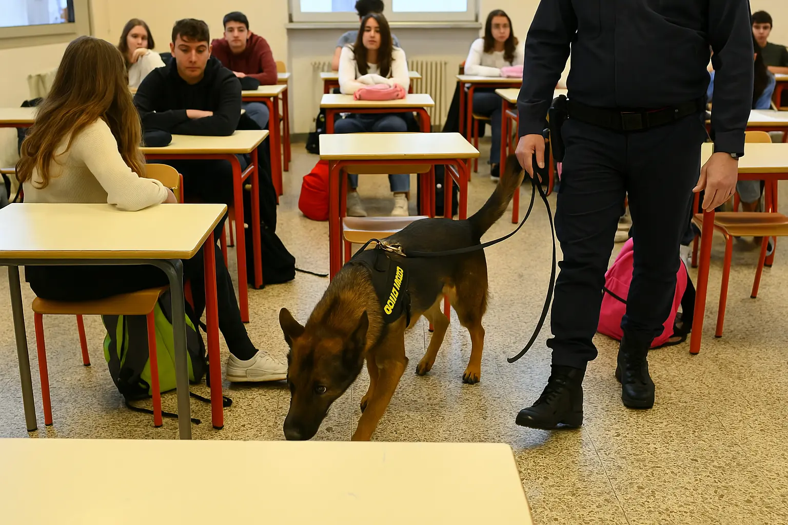Cane antidroga in un istituto di Busto Arsizio