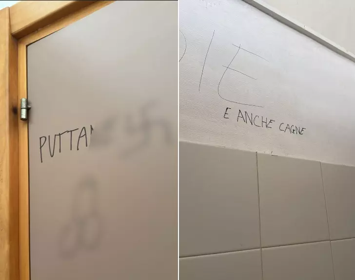 alcune delle scritte sessiste nei bagni delle ragazze