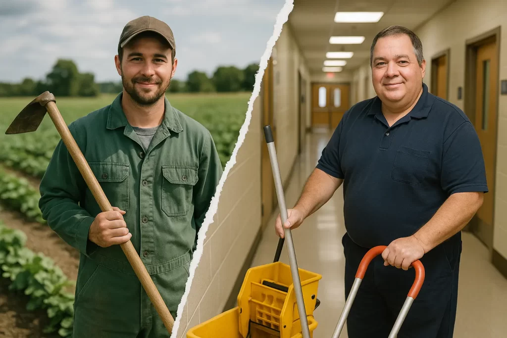 Un Operatore dei Servizi agrari e un Collaboratore scolastico