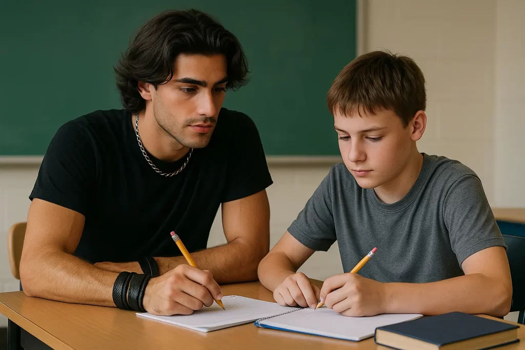 docente di sostegno assiste alunno