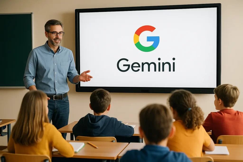 un docente illustra Gemini agli alunni
