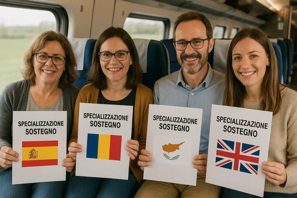 4 docenti in treno con titolo di specialilzzazione sul sostegno conseguito all'estero