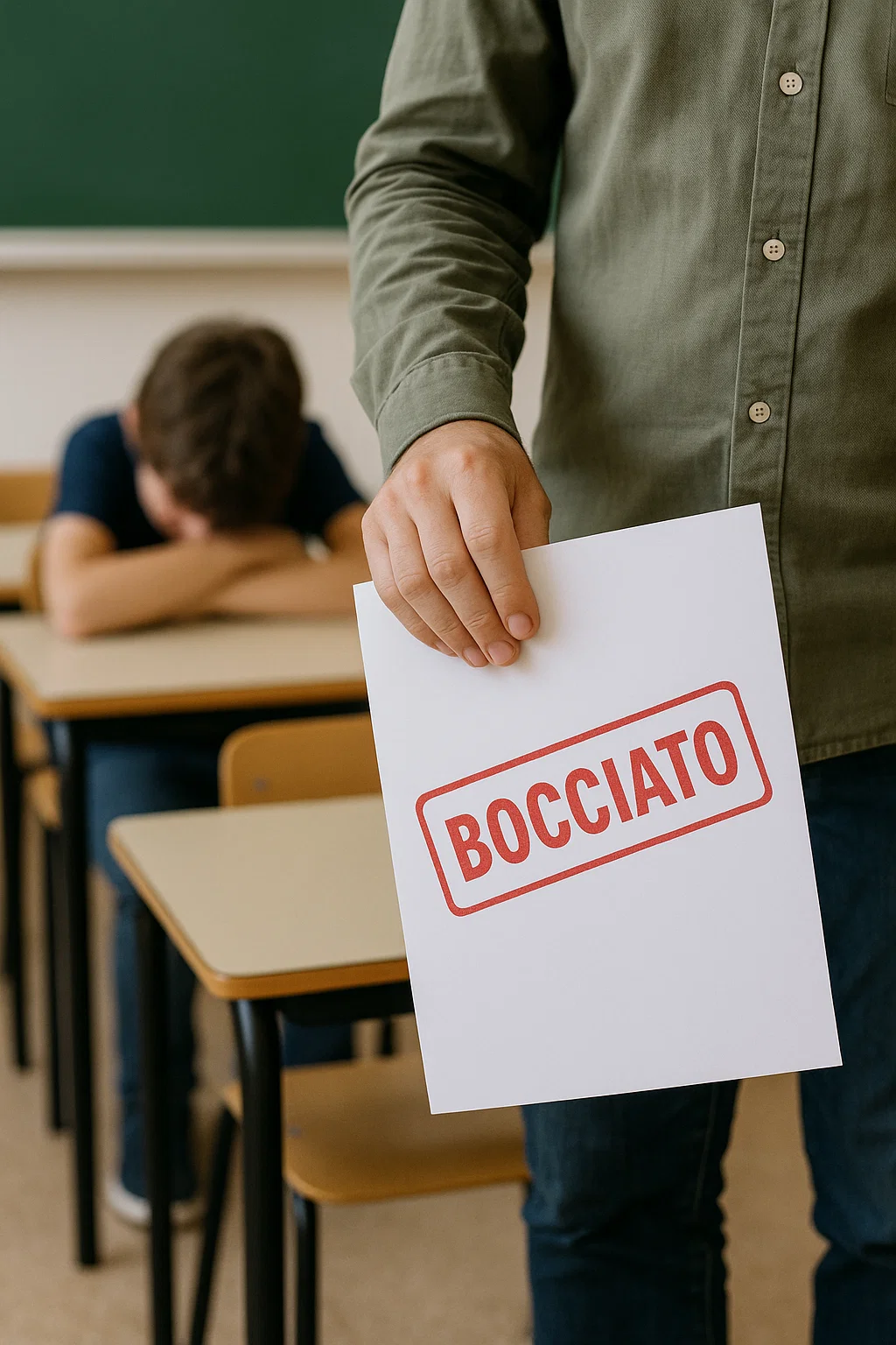 Foglio con la scritta bocciato