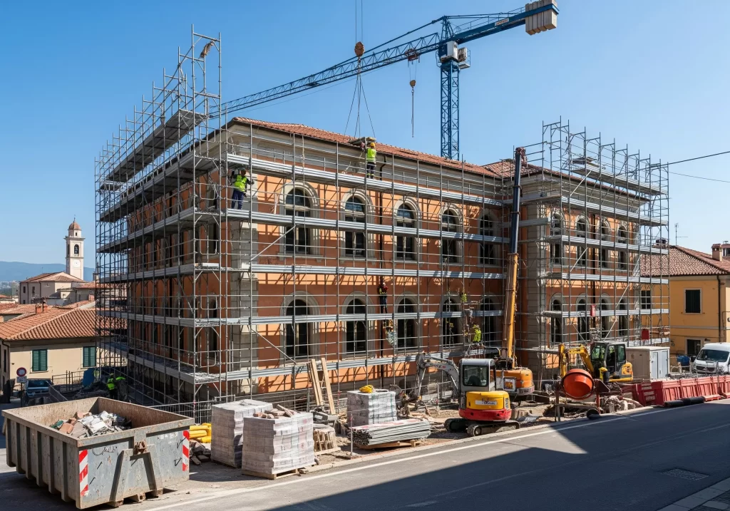 edificio scolastico in fase di ristrutturazione