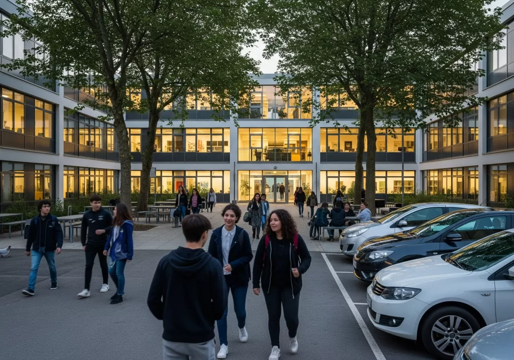 alunni nel cortile della scuola