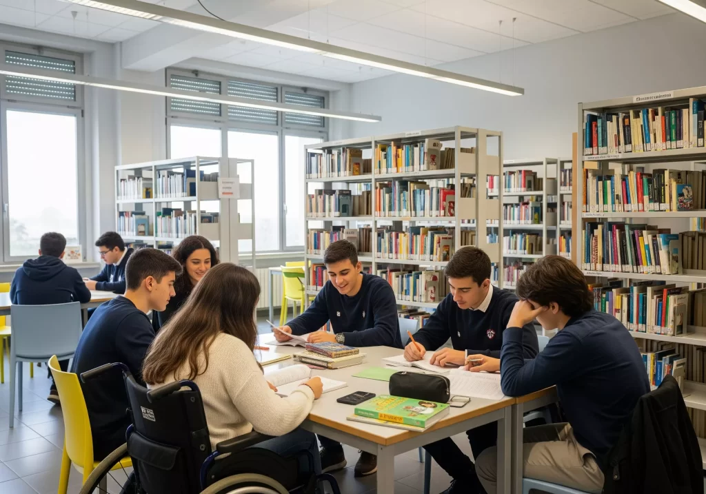 studenti in biblioteca