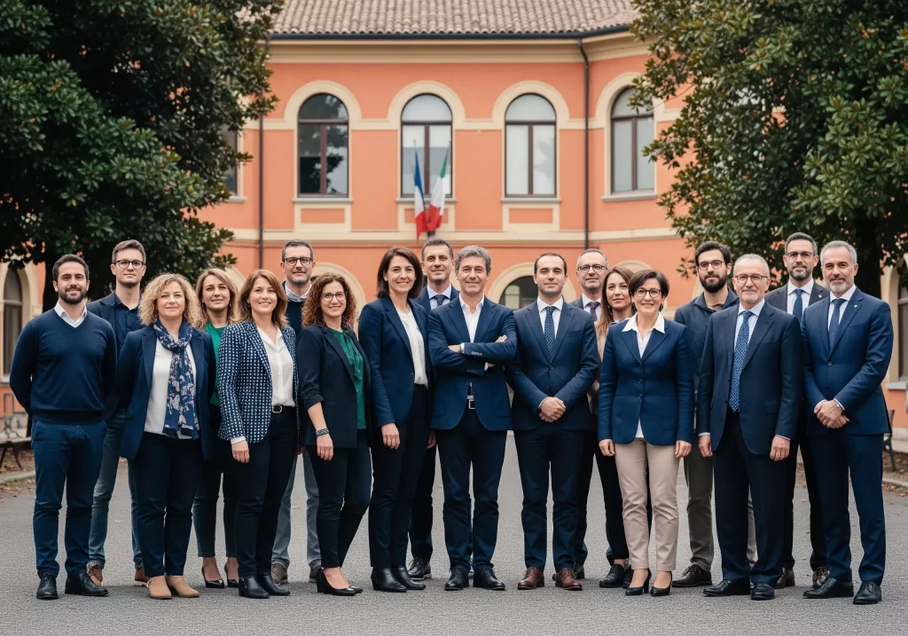 Formazione ATA e Ferie: Personale ATA davanti ad una scuola