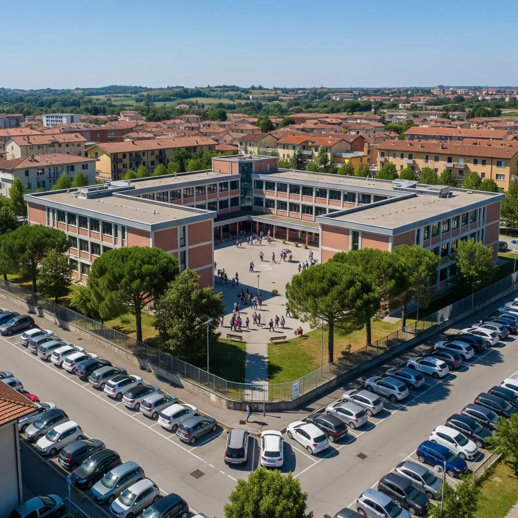 edificio scolastico visto dall'alto
