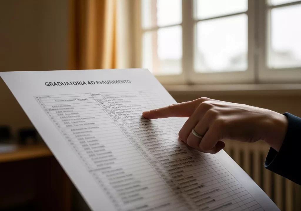 una docente consulta la Graduatoria ad esaurimento