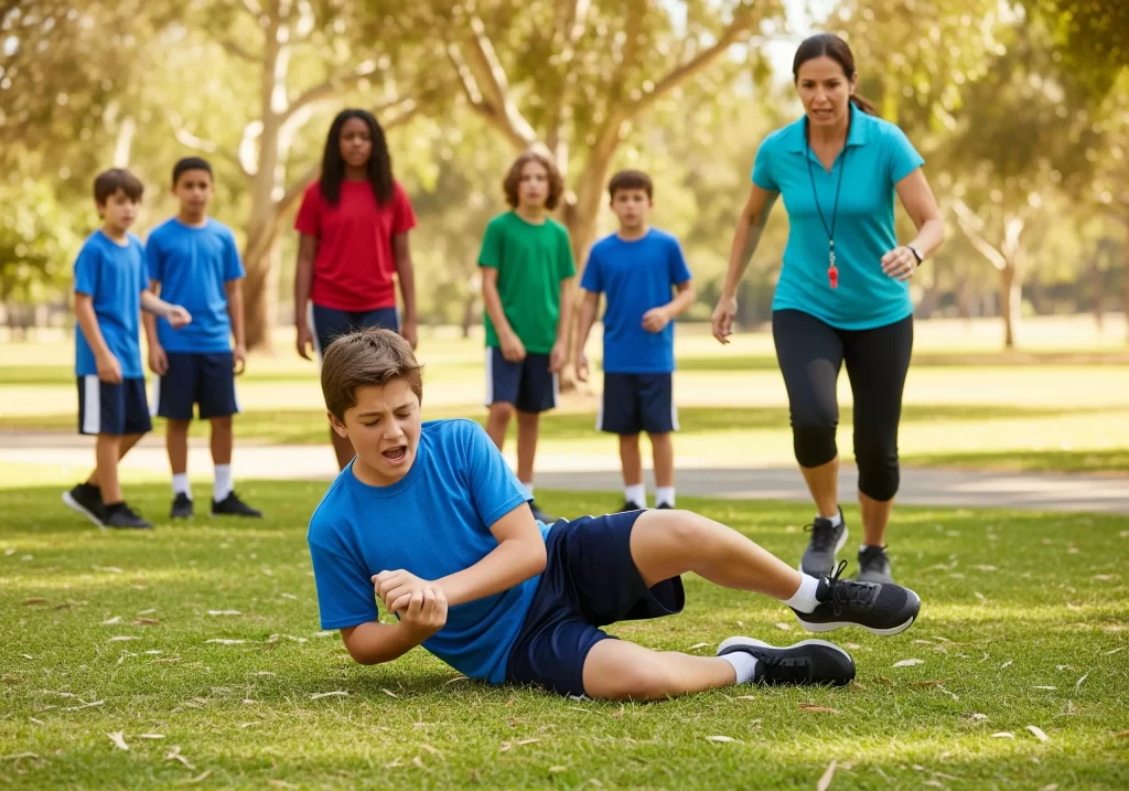 Esonerato da educazione fisica: alunno cade e si frattura il braccio durante l'ora di educazione fisica in un parco