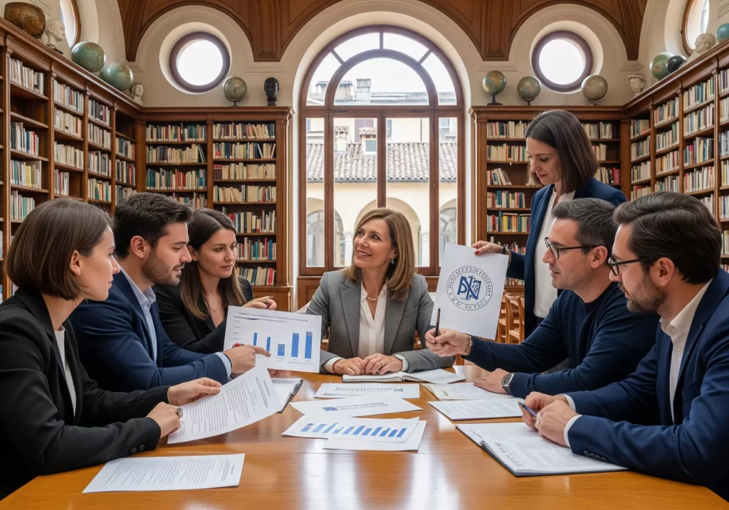 Formazione per le Figure di Sistema: riunione in biblioteca tra preside e figure di sistema