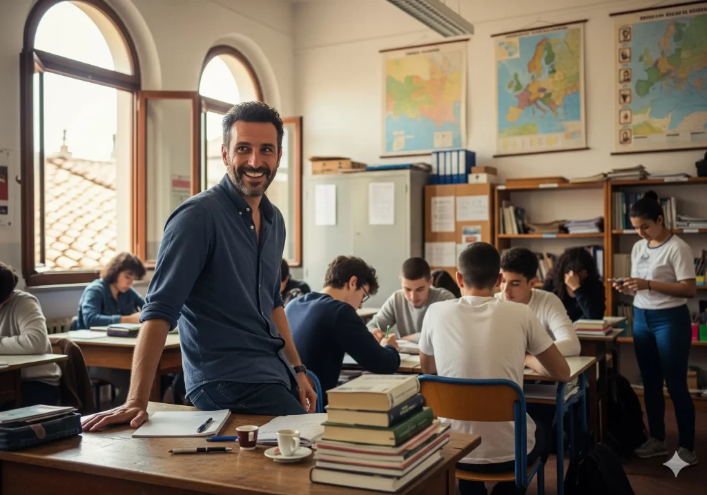 La Funzione Docente: un docente in classe durante una lezione