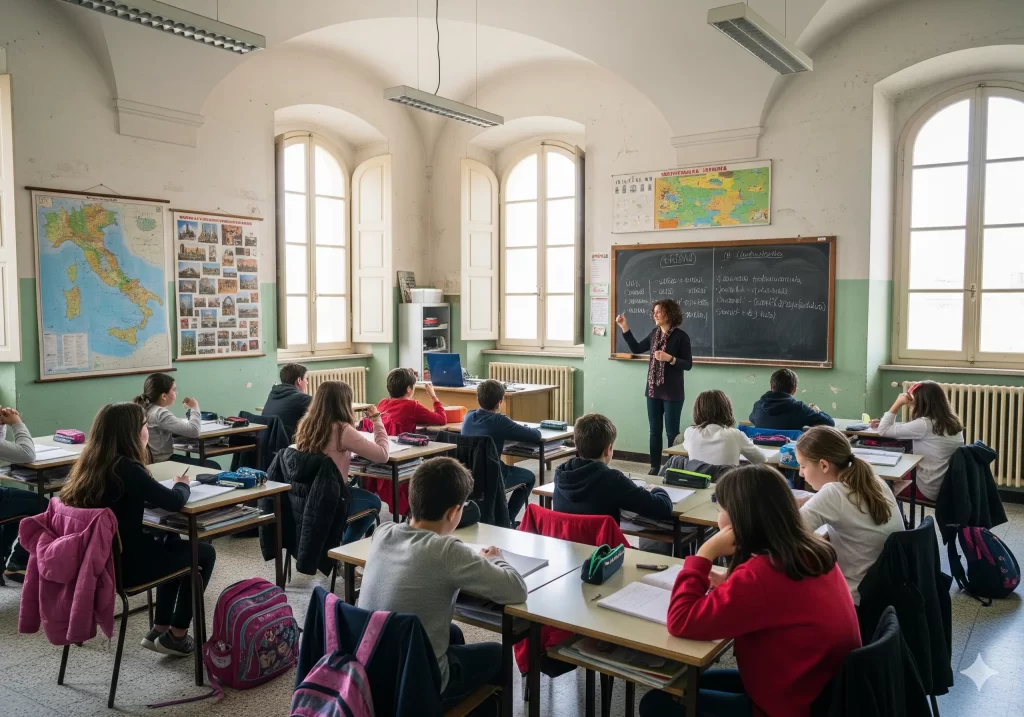 Supplenze Docenti 2025: insegnante in classe durante una lezione