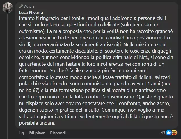 Togliere l’amicizia su Facebook agli ebrei: un commento di Nivarra