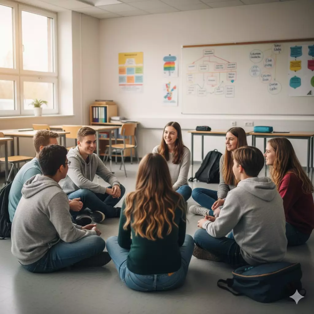Stati Generali dell’Educazione e della Formazione: ragazzi in cerchio che dialogano