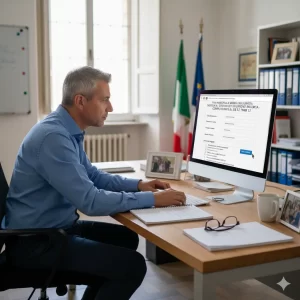 aspirante docente davanti ad un pc mentre compila la domanda di partecipazione al PNRR3