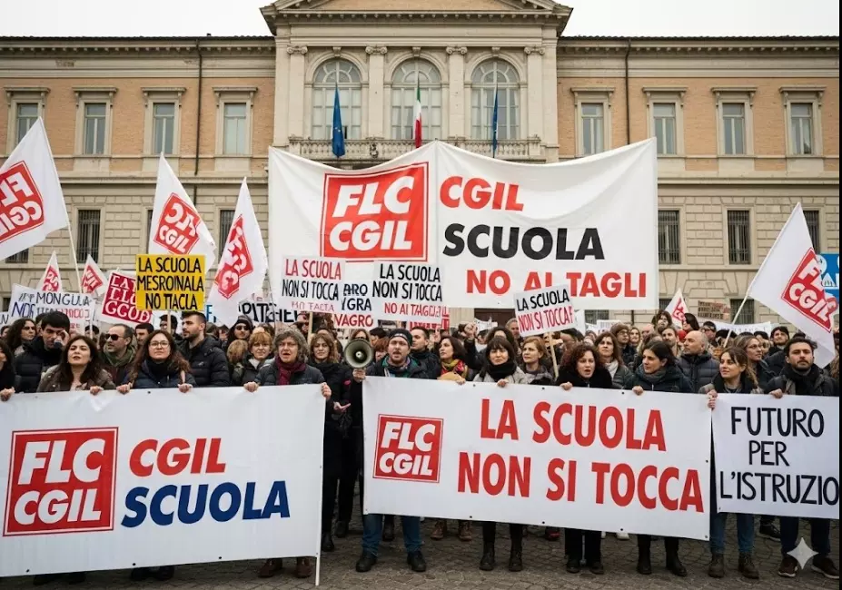 FLC CGIL contro la Legge di Bilancio 2026: la protesta in piazza del sindacato contro i tagli alla scuola