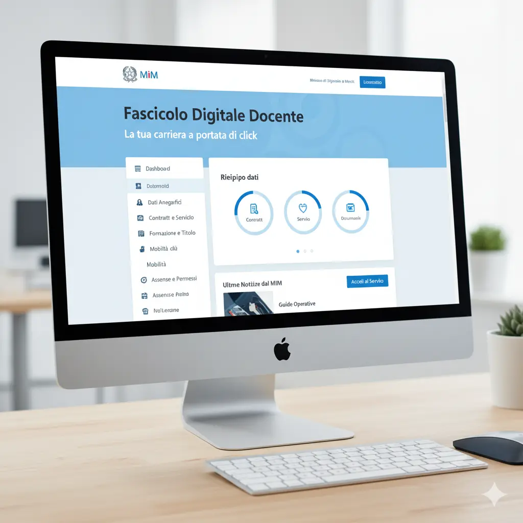 Ipotesi di home page del Fascicolo digitale docente