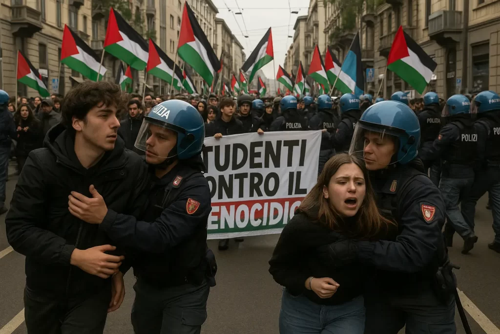Guerra Gaza, Studenti Arrestati a Milano: manifestanti arrestati dalla polizia