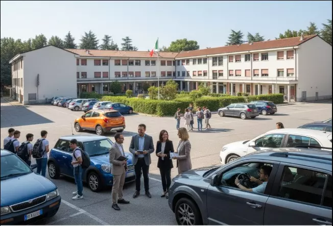 Requisiti Concorso docenti PNRR3: docenti e alunni davanti ad una scuola