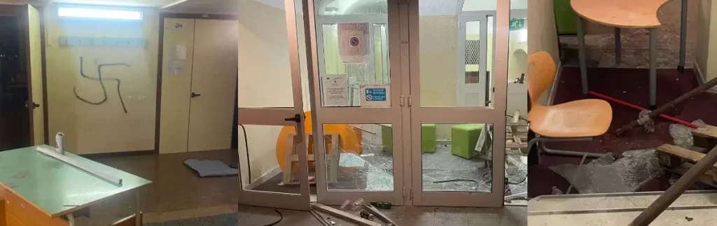 Vandalismo al liceo Da Vinci di Genova: le immagini dei danni