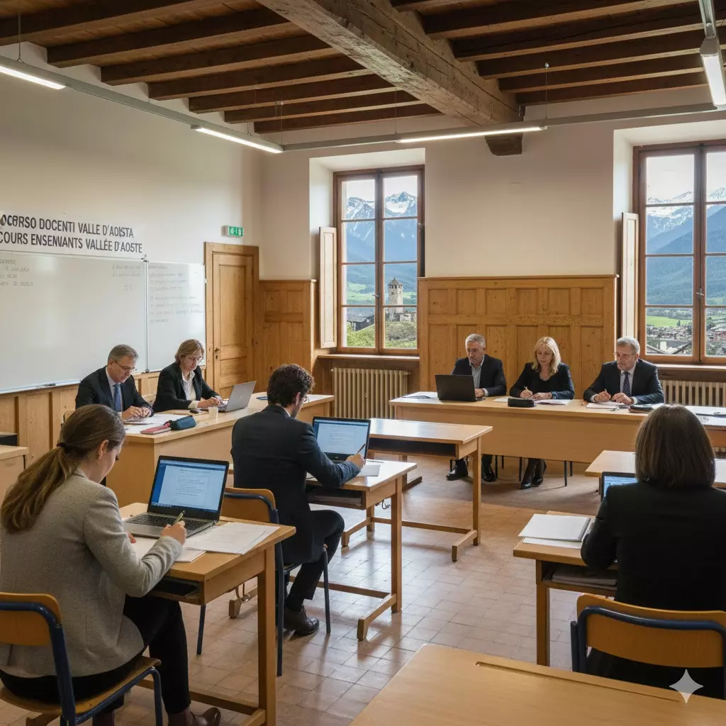 Concorso docenti Valle d’Aosta 2025: insegnanti durante la prova