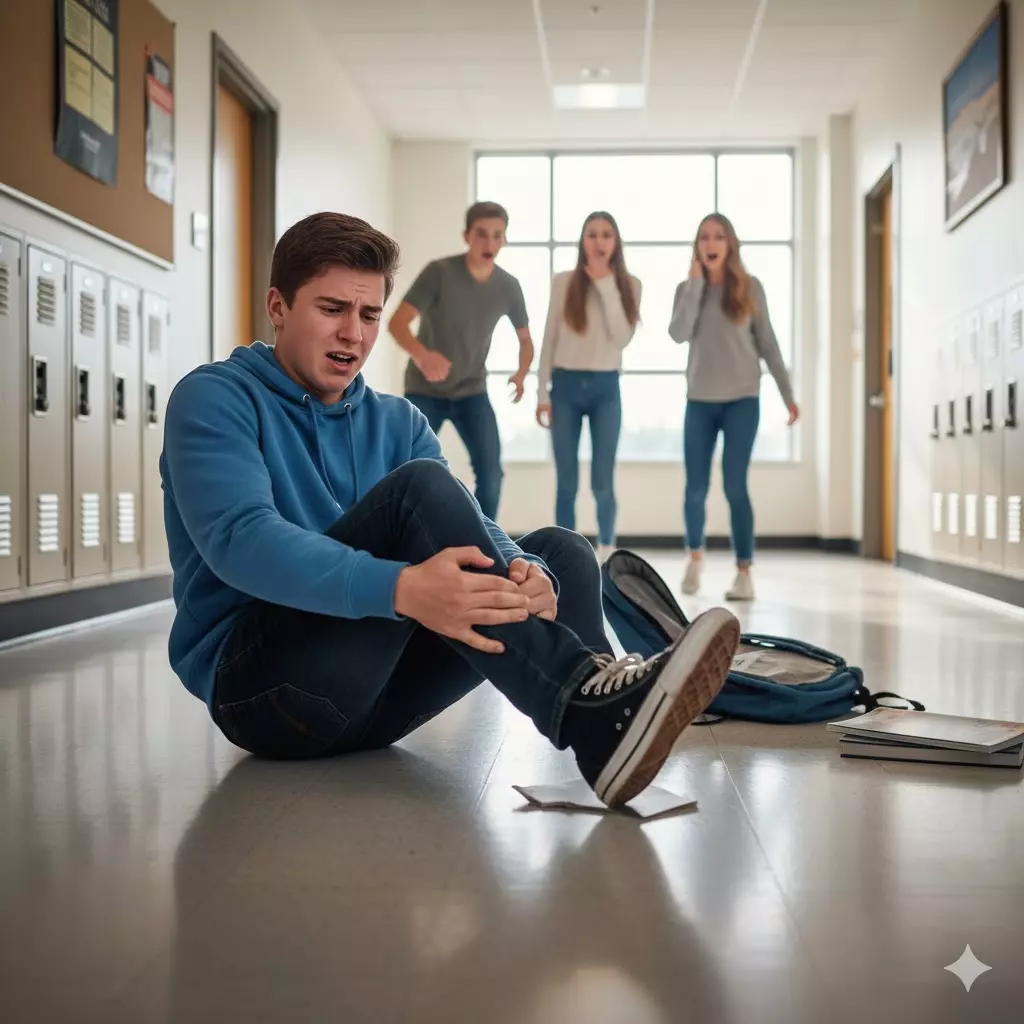 Infortuni scolastici: studente a terra