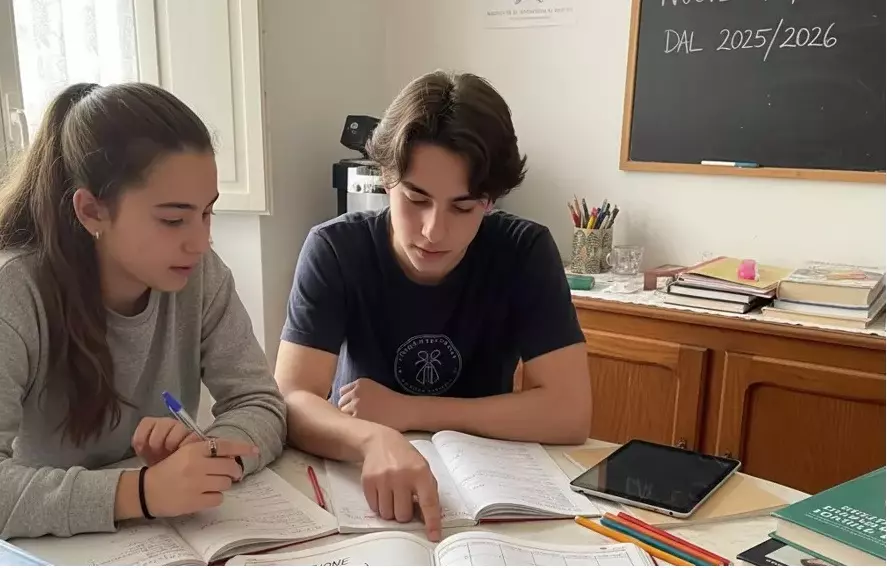 Recupero scolastico accelerato: due studenti studiano per il recupero anni scolastici