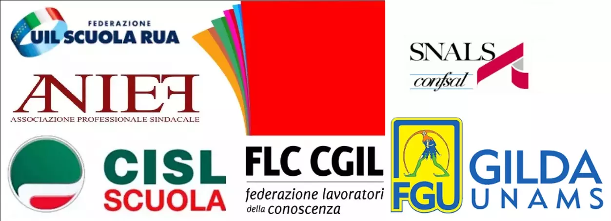 Ripescaggio supplenti e correttivi GPS: il logo dei sindacati firmatari (FLC CGIL, CISL Scuola, UIL Scuola RUA, SNALS Confsal, GILDA Unams e ANIEF)