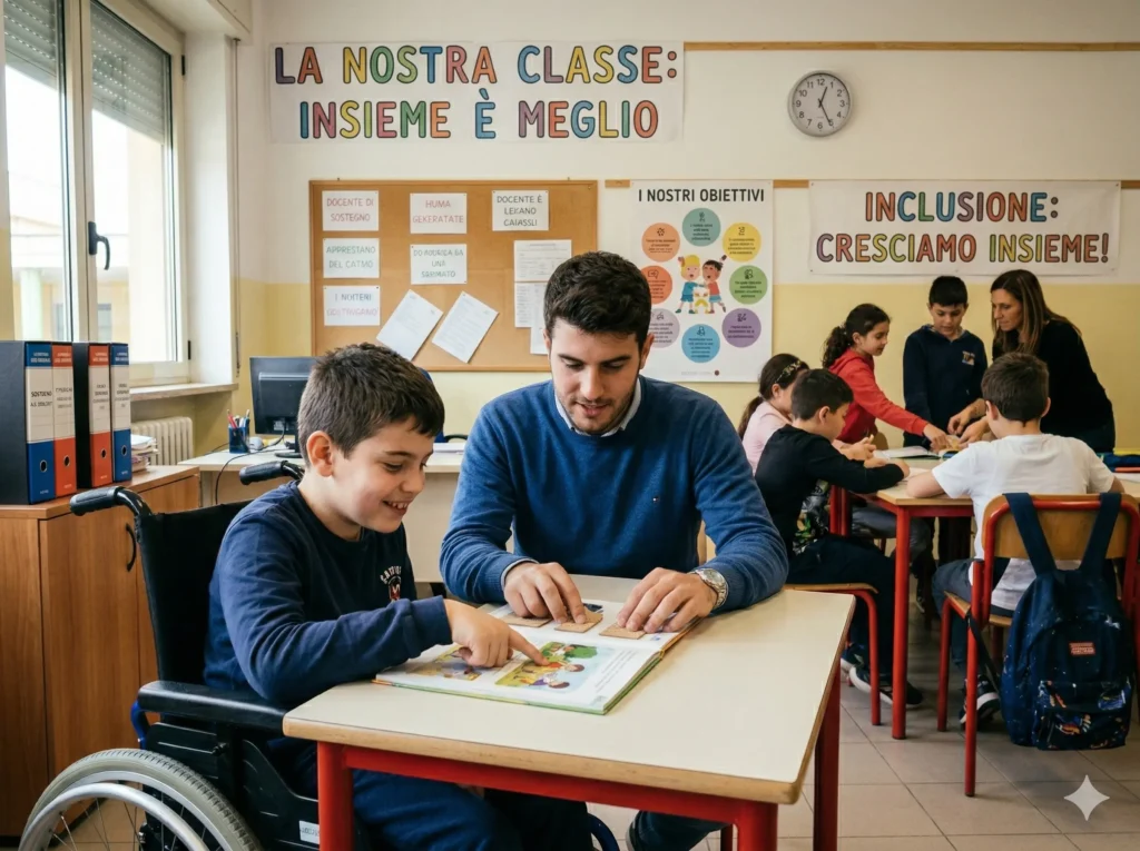 Conferma del docente di sostegno 2026-2027: docente di sostegno al lavoro con un alunno in classe
