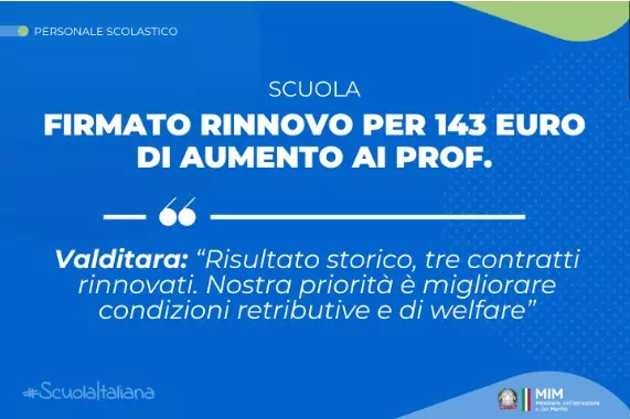 Ipotesi CCNL Scuola 2025-27: il banner del sito del MIM